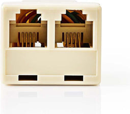 Nedis Telecom-Wandcontactdoos - Type Aansluiting: RJ11 - RJ11 Female - 2x RJ11 (4/6) Female - Splitter - ABS - Ivoor - Envelop