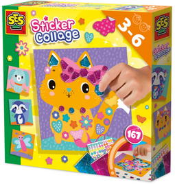SES 14054 - Sticker collage - Dierenkunstwerkjes