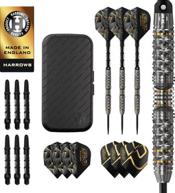 Harrows Opus 90% tungsten 24Gr - Dartpijlen - Acute facet grip - Gun-metal titanium