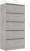 vidaXL - Ladekast - 60x35x121 - cm - bewerkt - hout - betongrijs