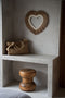 Het Raffia Schelp Hart - Naturel Wit - L
