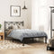 vidaXL - Bedframe - met - hoofdbord - metaal - zwart - 100x200 - cm