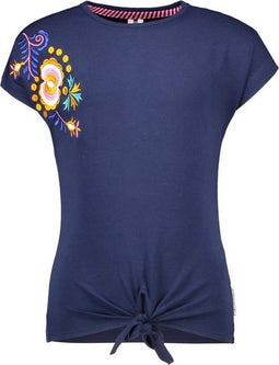 B. Nosy Kids - T-shirt - Geborduurde bloemen - Maat 104