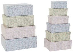 Set Van Opstapelbare Opbergboxen Dkd Home Decor Blommor Karton (43,5 X 33,5 X 15,5 Cm)
