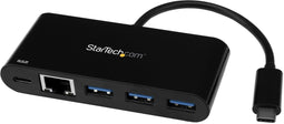 Startech.com US1GC303APD - USB-C naar Ethernet adapter - 3 poorts USB 3.0 hub met Power Delivery