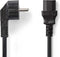 Nedis Stroomkabel - Type F (CEE 7/7) Male - IEC-320-C13 Gehoekt - 3.00 m - Zwart