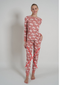 Tom Tailor - Dames Pyjamaset - Lange mouwen - Roodbruin