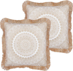 AGRIMONY - Sierkussen set van 2 - Beige/Wit - Polyester