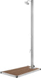 vidaXL Buitendouche met bruine basis 220 cm roestvrij staal