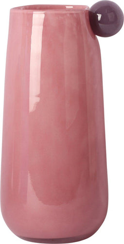 Present Time Bolita Vaas - Glas - Ø16cm - Roze - Scandinavisch design
