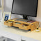 SoBuy BBF03-N - Monitorstandaard - Houten bureau-organizer met 3 lades - Natuur