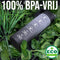Hup Motivatie Drinkfles - Waterfles 1 Liter - Tijdmarkering en Drinktuit - Zwart/Wit