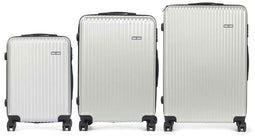 Kofferset Lichtgrijs Strepen 3 Onderdelen