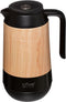 Koffie/thee thermoskan/isoleerkan 1 liter houtlook - Isoleerkannen voor warme / koude dranken