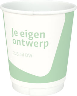 Koffiebeker | Je eigen ontwerp | Karton + PE | dubbelwandig | 225ml | 8oz | 88mm | 500 stuks