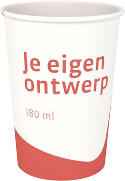 Koffiebeker - Je eigen ontwerp - Karton/PE - enkelwandig - 180ml - 7.5oz - 92mm - - 1000 stuks