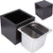 Koffiedik Doos - Uitklopbak - Vierkante Koffiedik Container - Roestvrij Staal - Koffie Gemalen Bak - Houten Doos Koffie - Koffie Accessoires voor Kantoor, Thuis