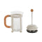Koffiepot met Zuiger Home ESPRIT Wit Natuurlijk Roestvrij staal 800 ml 15 x 10 x 22 cm
