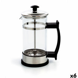 Koffiepot met Zuiger Quid Serenia Transparant Glas Roestvrij staal 350 ml (6 Stuks)