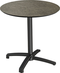 Tuintafel Zwart - Staal - X-Cross Rond - 70x70x74cm
