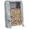 vidaXL - Haardhoutrek - met - regenhoes - 100x25x150 - cm - gegalvaniseerd - staal