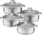 Royalty Line® SP7 Pannenset Inductie - 8 Delige Diepe Pannensets - Kookpotten - 3.5 / 4.5 / 6/ 8 Liter Soepppan - Kookpannen Voor Alle Warmtebronnen - RVS