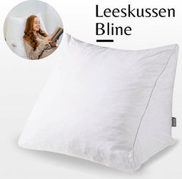 Bline Leeskussen Wit – Bookseat met Traagschuim – Leeskussen voor in Bed en Bank – Rugkussen met