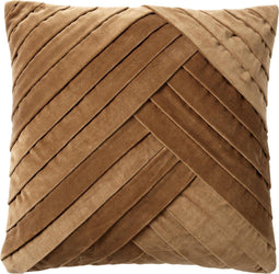 Dutch Decor GIDI - Kussenhoes 45x45 cm - velvet - effen kleur - Tobacco Brown - bruin - met rits
