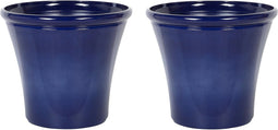 KOKKINO - Bloempot set - Blauw - 46 cm - Klei-vezelmengsel