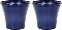 KOKKINO - Bloempot set - Blauw - 55 cm - Klei-vezelmengsel