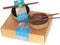 Kokoskommen met eetstokjes - Set van 2 - zero waste - handgemaakt - duurzaam cadeau - geschenkdoos - coconut bowl