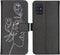 iMoshion Hoesje Geschikt voor Samsung Galaxy A51 Hoesje Met Pasjeshouder - iMoshion Design Softcase Bookcase - Wit / Zwart / Woman Flower Black