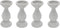Kolony - Kandelaar - grijs - industrieel - beton - 20x9 cm , set van 4