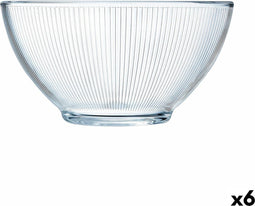 Kom Luminarc Stripy Ontbijt Transparant Glas (500 ml) (6 Stuks)