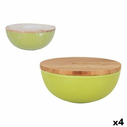 Kom Percutti Legno percutti Groen Bamboe Met deksel (4 Stuks)