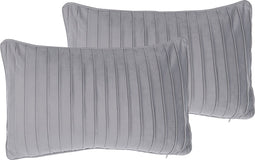 KOMANA - Sierkussen set van 2 - Grijs - 30 x 50 cm - Polyester