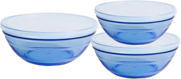Kommenset Duralex Marine Blauw Met deksel 3 Onderdelen