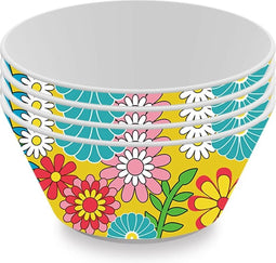 Kommenset Versa Geel Polyethyleen RPET Blommor 4 Onderdelen