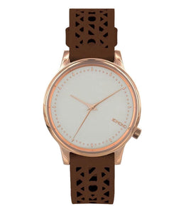 Komono Estelle Cutout Cognac horloge dames - bruin - messing