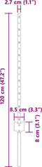 vidaXL - Hekpalen - 11 - stuks - U-Channel - Grijs - 80 - cm - Staal