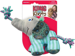 Kong Knots Carnival Elephant - Hondenspeelgoed - 30x14 cm Roze Groen Small-Medium