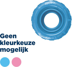 Kong Puppy Tires - Speelgoed Hond - Blauw of Roze - Willekeurige Kleur - 1 stuk
