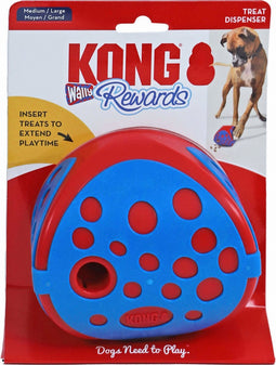 Kong Rewards Wally - Hondenspeelgoed - 12.5x12.5x12.5 cm Rood Blauw M/L