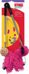 KONG Teaser Tweezers - Kattenspeeltje - 2-in-1 Speelhengel - Kattenhengel - Speelgoed voor Katten - Met Belletjes - Interactief kattenpeeltje - Roze