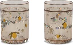 Konges slojd 2 Pack glittter bekers - Lemon - Drinkbeker kind - 2 stuks