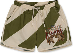 Konges Sløjd Asnou zwemshort kind - Dark Olive/Creamy White