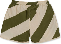 Konges Sløjd Asnou zwemshort kind - Dark Olive/Creamy White