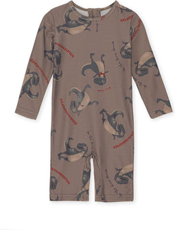 Konges slojd Aster onesie playsuit / Zwempak - Dansosaurus - Maat 3 jaar