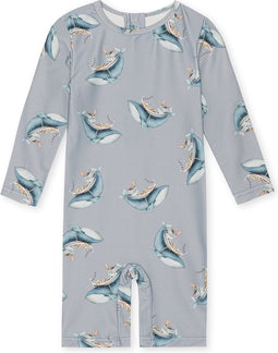 Konges slojd Aster onesie playsuit / Zwempak - Whale boat - Maat 2 jaar