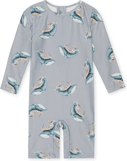 Konges slojd Aster onesie playsuit / Zwempak - Whale boat - Maat 4 jaar